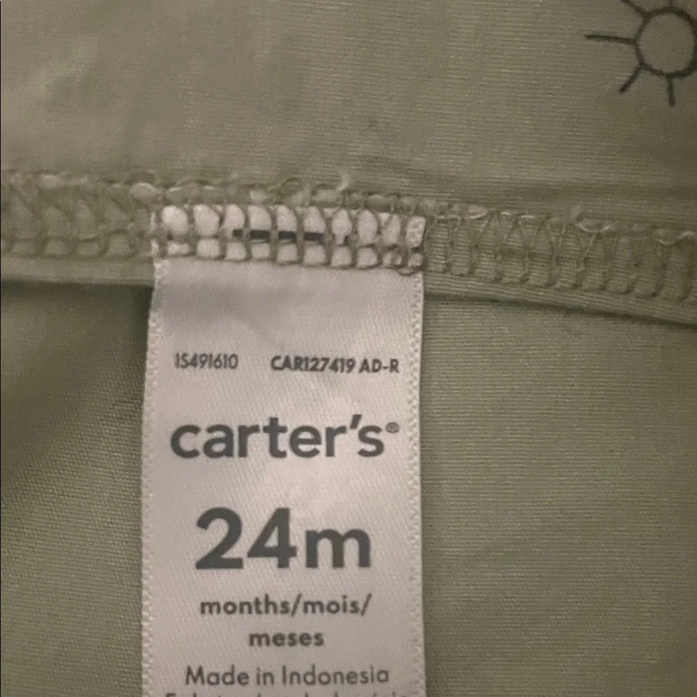 Carter's Dark Denim and Light Green Overalls